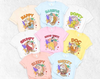 Seven Dwarfs Shirts, Disney Dwarfs and Snow White Shirts, Dwarfs Group Shirts, Disney Family Vacation Shirts Adult Kids Baby Sizes
