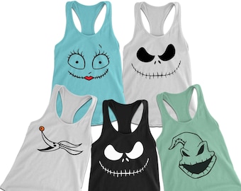 Jack Skellington Sally Zero Oogie Boogie Disney Halloween Tank Tops Women Disney Halloween Tanks Unisex & Women's Tanks