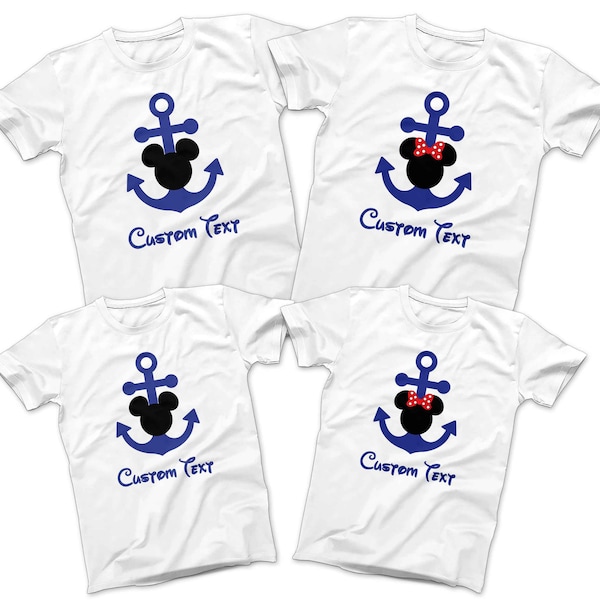 Disney Cruise CamisaS De la Familia Mickey Minnie Ancla Cruise Camisas Hombres de la Juventud Infantil Bebé Camisas