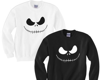 Jack Skellington Sweatshirts Cosplay Halloween Costume Disney Halloween Pull Over Sweatshirt Adult Sizes