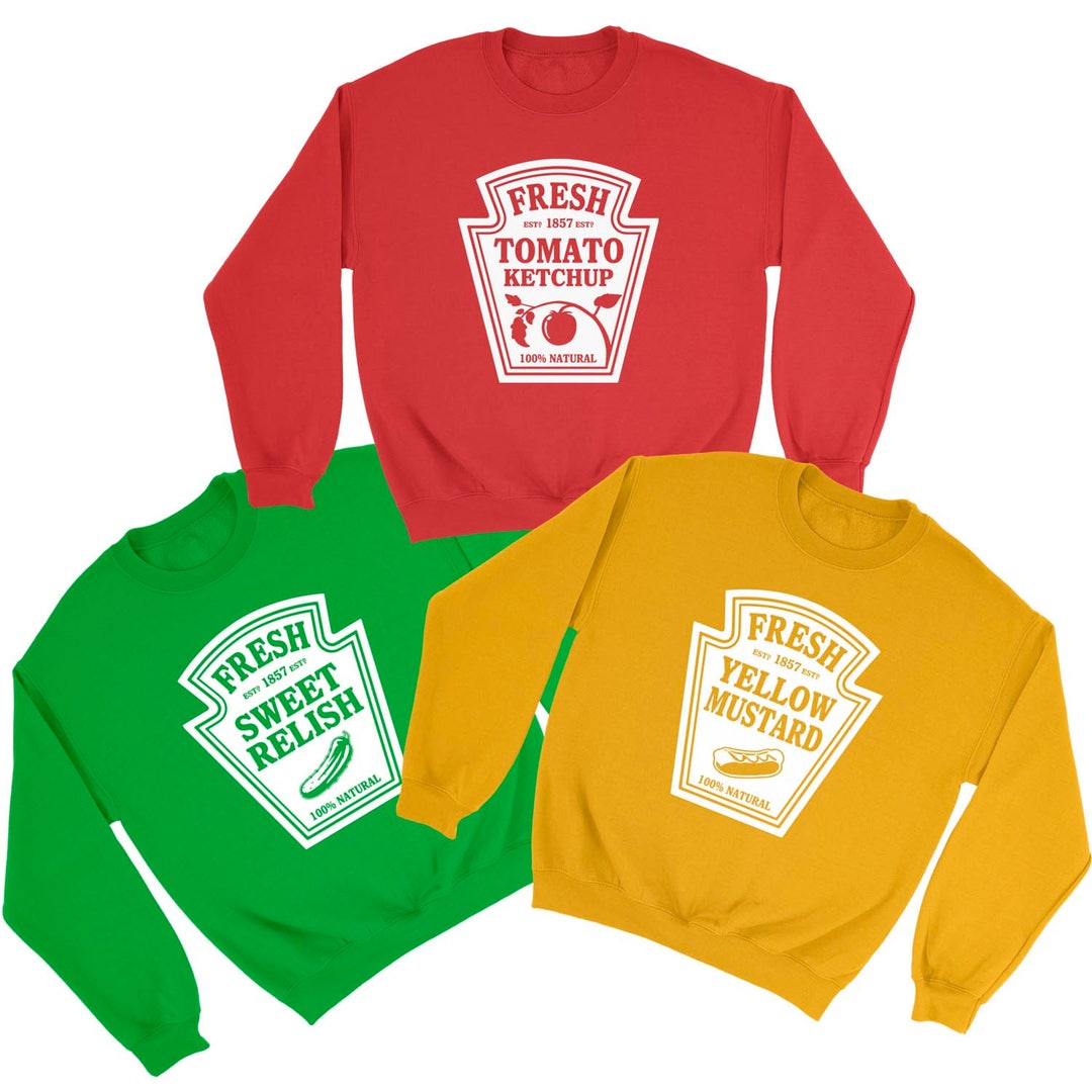 Tomato Ketchup Mustard Relish Printed Sweatshirts Funny Halloween