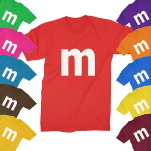 M candy T-shirt sweet chocolate funny family costume Halloween cosplay Men Kids Women size Shirts