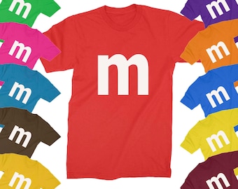 M candy T-shirt sweet chocolate funny family costume Halloween cosplay Men Kids Women size Shirts