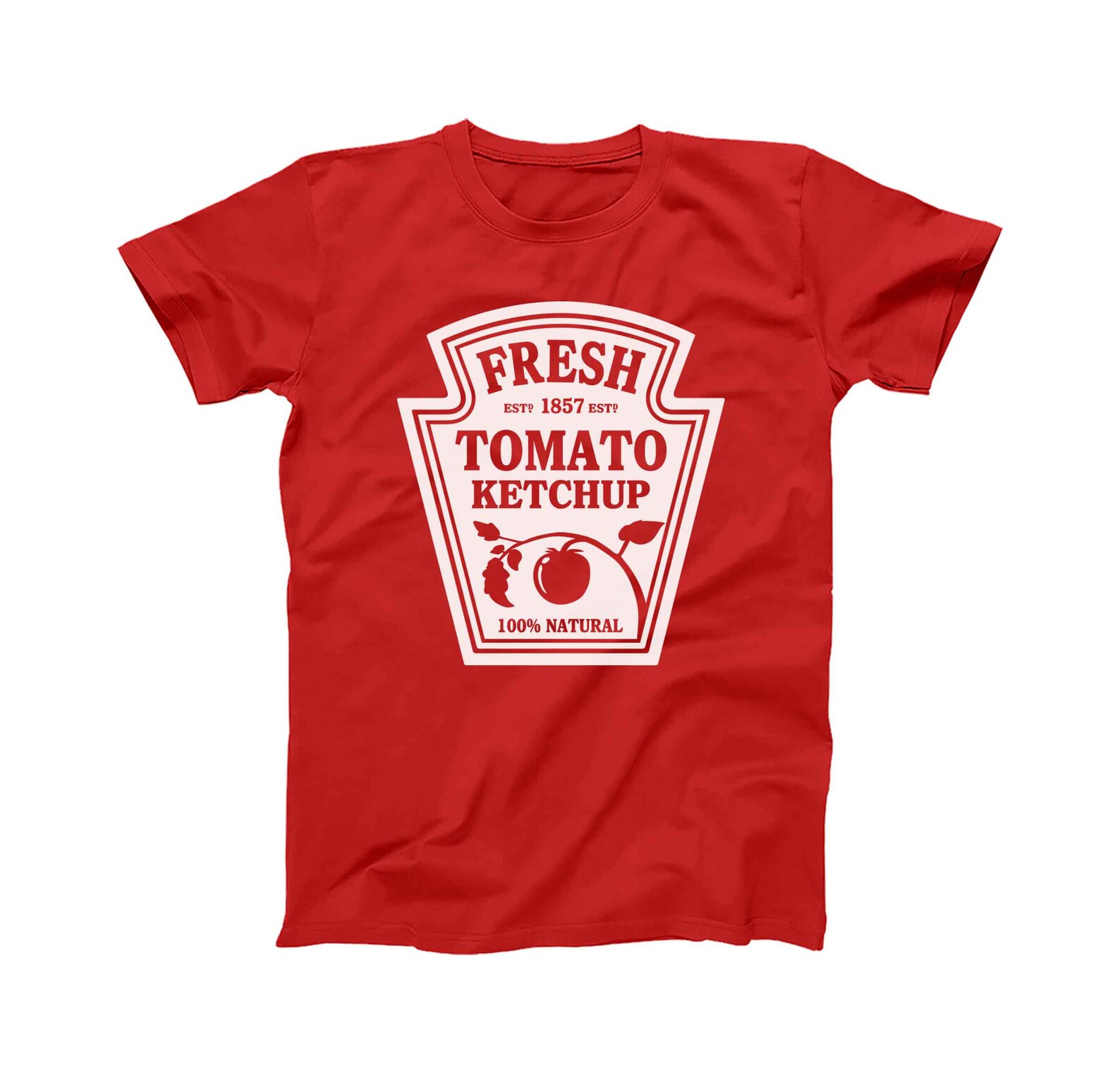 Round Sleeve T-Shirt in Ketchup Print - 1630601