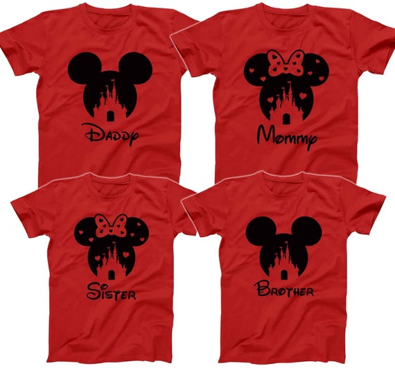 Mickey Minnie Disney Castle T-shirts 