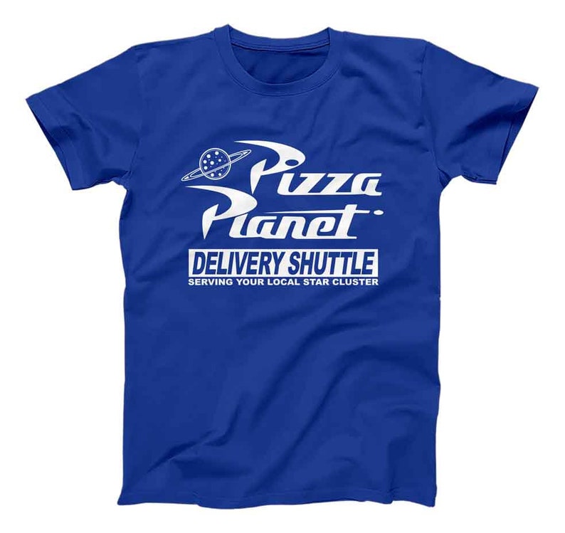 blue pizza planet shirt