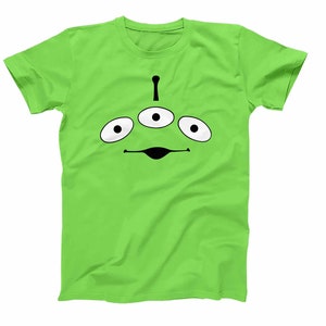 Pizza Planet Green Alien eyes Shirt Disney Toy Story T-shirt Cosplay Halloween Costume Men Adult Unisex Kids Toddler size Shirts