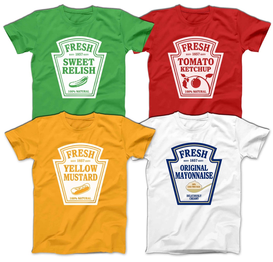 Ketchup Mustard Relish Printed T-shirts Funny Halloween 
