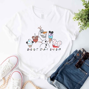 Olaf Best Day Ever T-shirt Mickey Snacks Magic Kingdom, Disney Family Shirts, Adult, Youth, Toddler, Baby sizes