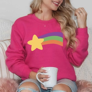 Mabel Rainbow Shooting Star Sweatshirt Gravity Falls Halloween Costume Sweater Adult Men Unisex Sizes