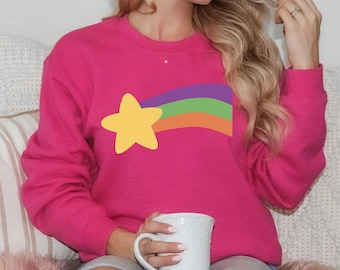 Mabel Rainbow Shooting Star Sweatshirt Gravity Falls Halloween Costume Sweater Adult Men Unisex Sizes