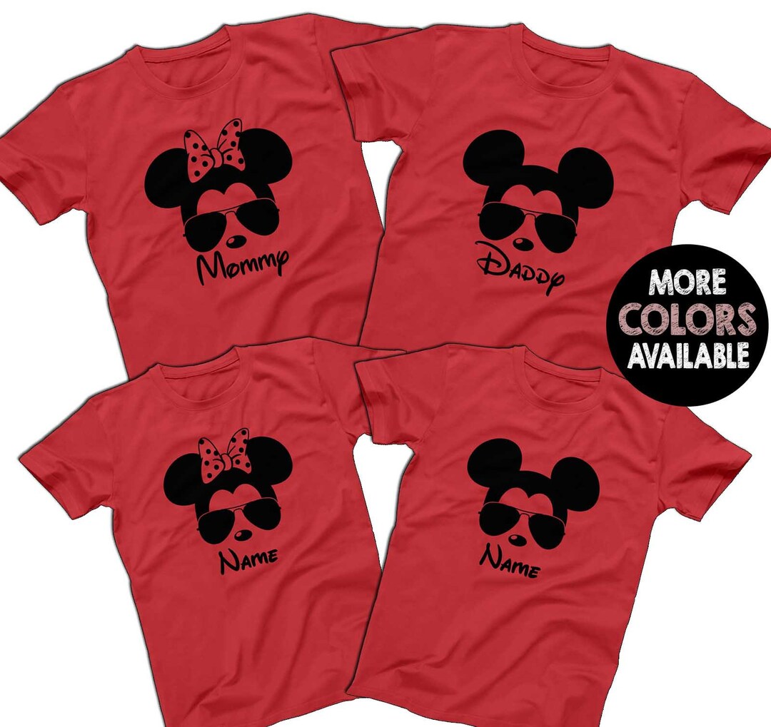 Sunglasses Mickey Minnie Disney Family Red Shirts Disney Family T ...