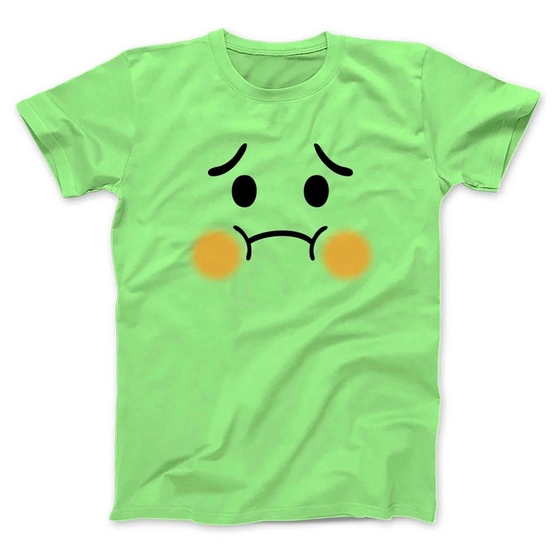 Emoji T-shirts Smiley Face OMG Clown Zipper Alien Ghost Drunk Mad Cowboy 100 Percent Nauseous Face Emojis Men Women Kids Shirts image 4
