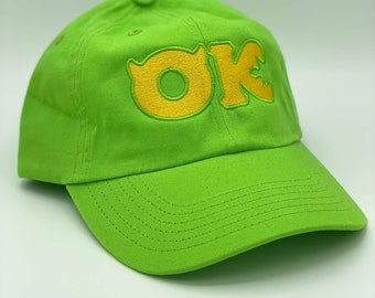 Monsters University OK Oozma Kappa Hat Mike Wazowski Sulley Baseball cap Halloween costume Adult Youth Kids adjustable caps