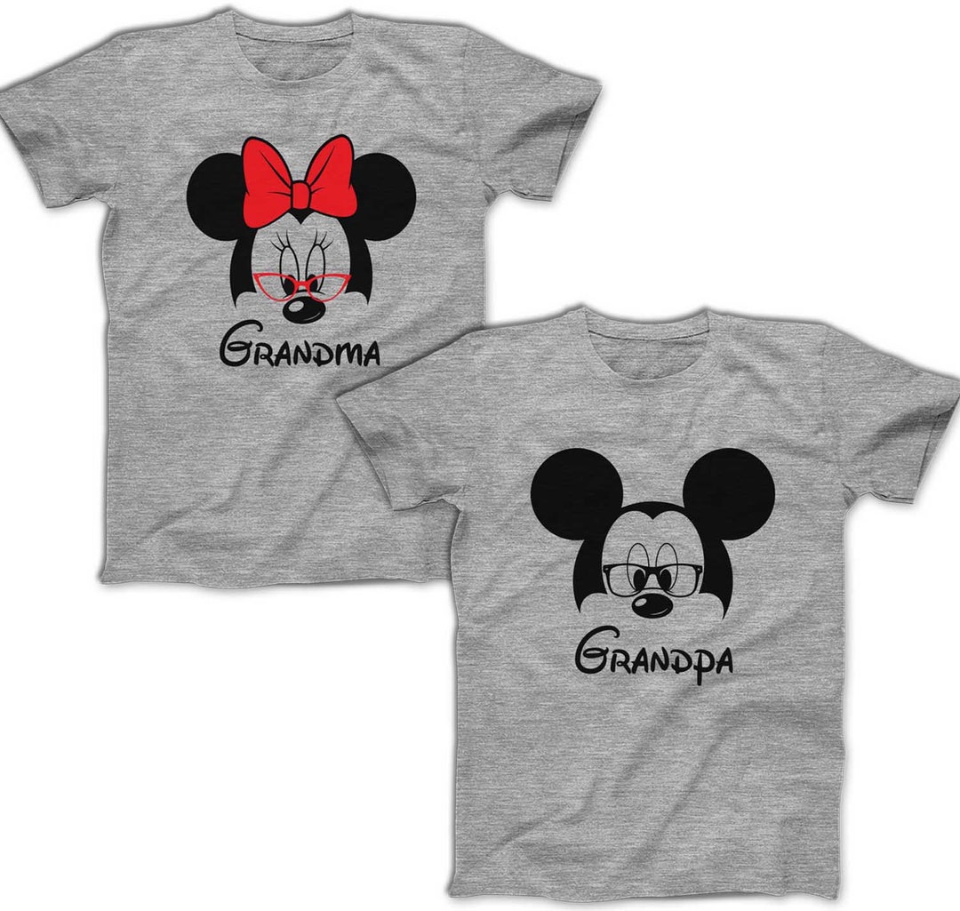 Mickey Grandpa Shirt Minnie Grandma Shirt Matching Disney Family Shirts  Men's Women's T-shirts
