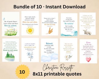 Christina Rossetti Printable Quotes | 5x7 and 8x11 Digital Wall Art | Inspirational Poetry Prints
