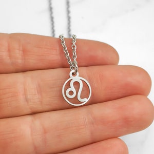 Stainless Steel Leo Zodiac Necklace: Astrology Gift - All Zodiac Signs Available