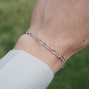 Stainless Steel Paperclip Chain Bracelet or Anklet: Silver Paper Clip Jewelry