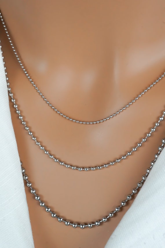 Stainless Steel Ball Chain Necklace - Silver Ball Chain Stainless Steel Ball Chain Necklace - Silver Ball Chain