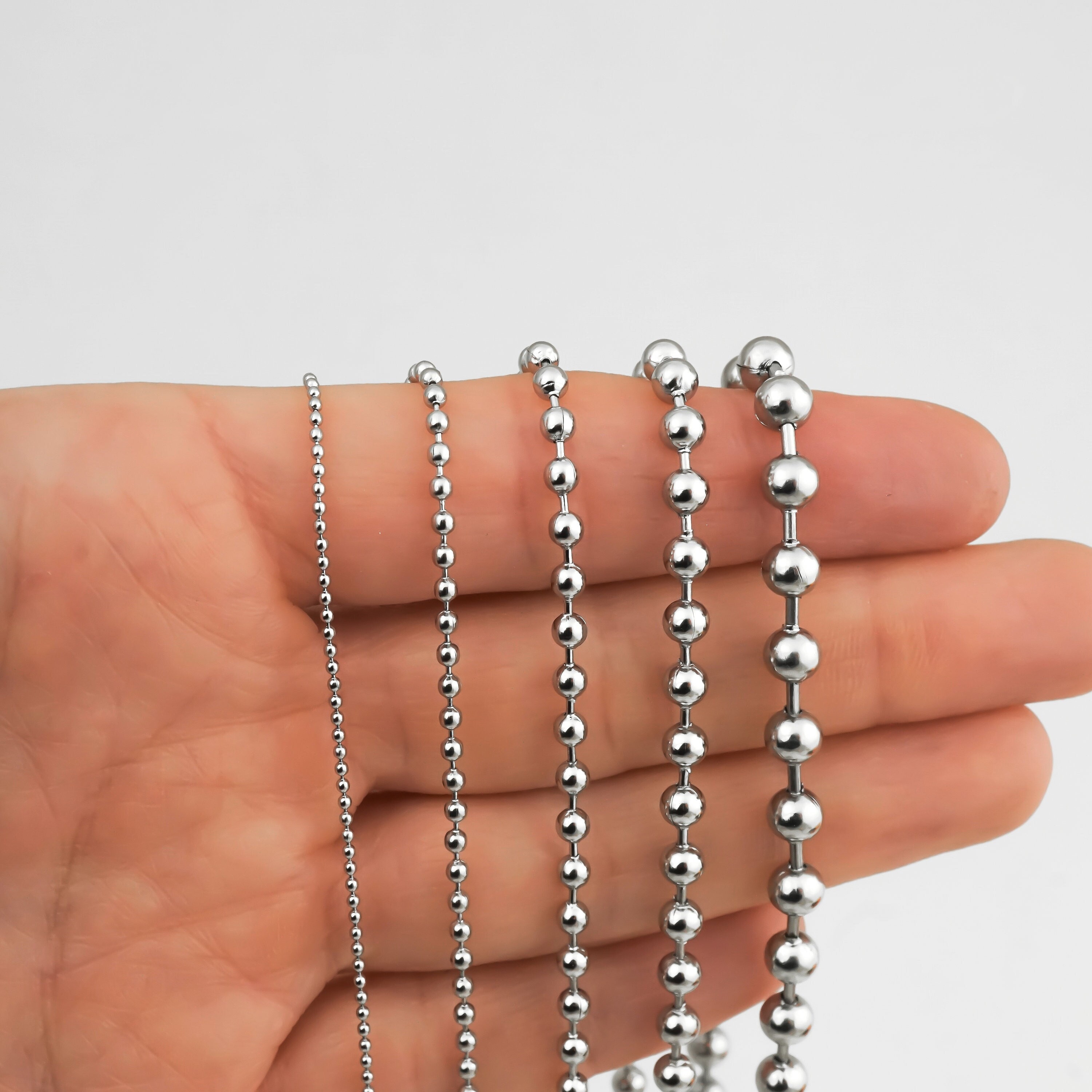 Stainless Steel Ball Chain Necklace - Silver Ball Chain Stainless Steel Ball Chain Necklace - Silver Ball Chain