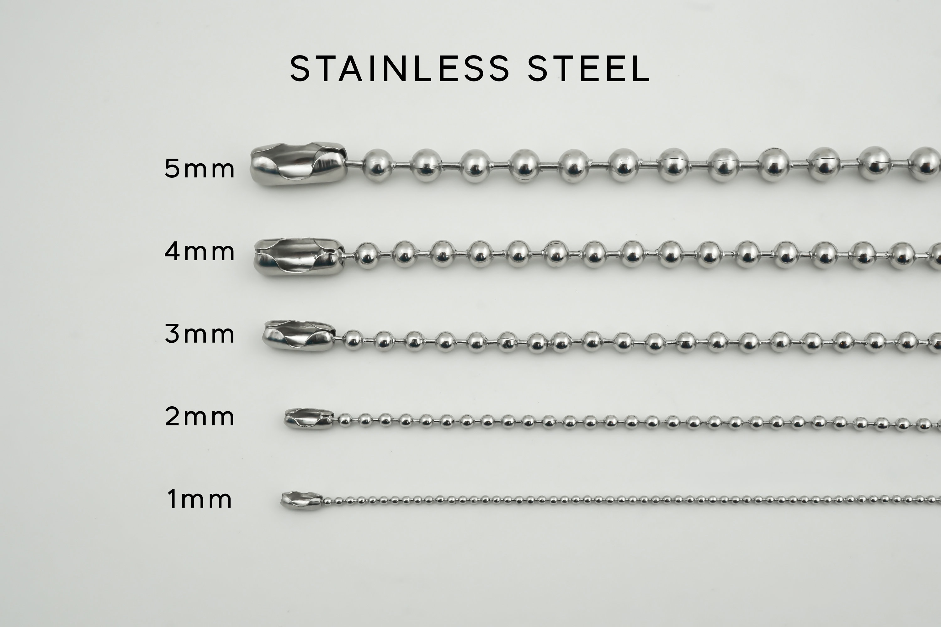 Stainless Steel Ball Chain Necklace - Silver Ball Chain