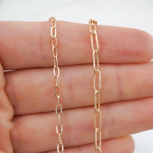 Gold Stainless Steel Paper Clip Chain Necklace