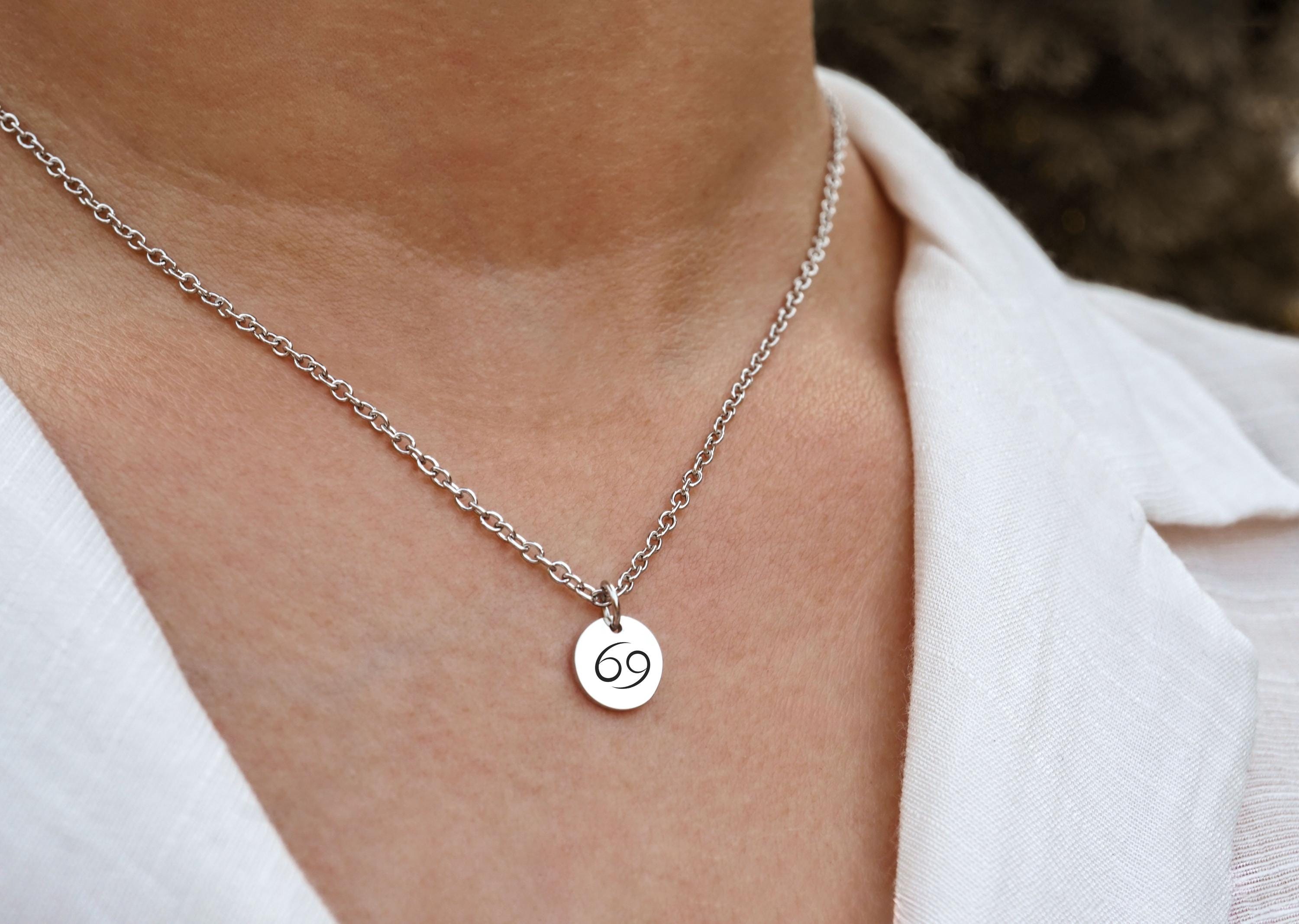 Virgo Zodiac Necklace: Engraved Silver or Gold Stainless Steel