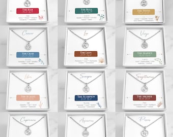 Stainless Steel Zodiac Sign Necklace: Horoscope Astrology Jewelry