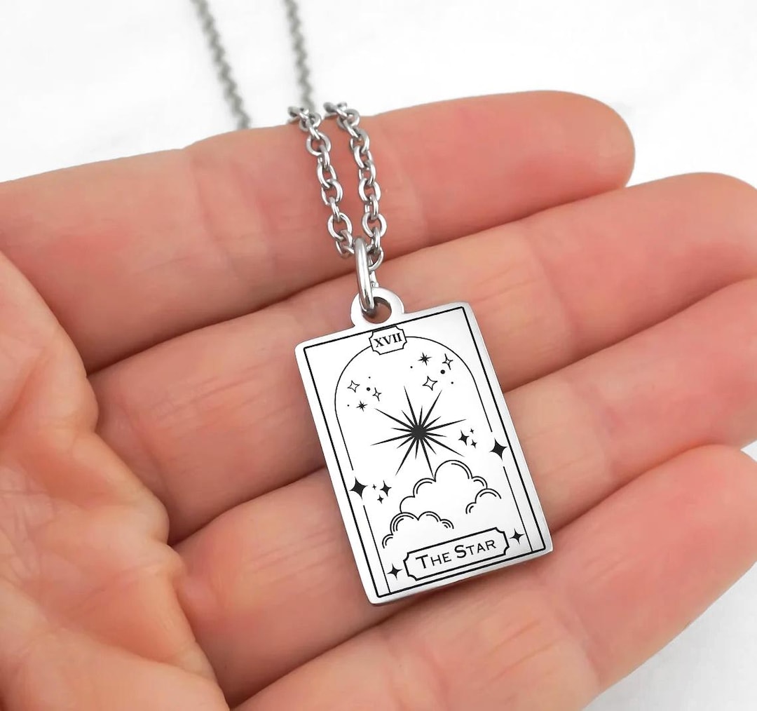 Major Arcana Tarot Card Necklace: Stainless Steel Witchy Jewelry