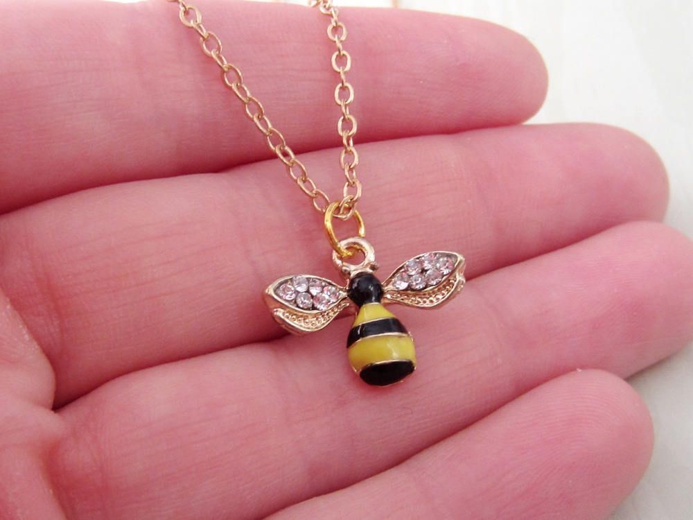 Bumblebee Necklace Bumble Bee Gifts Antique Gold and Etsy