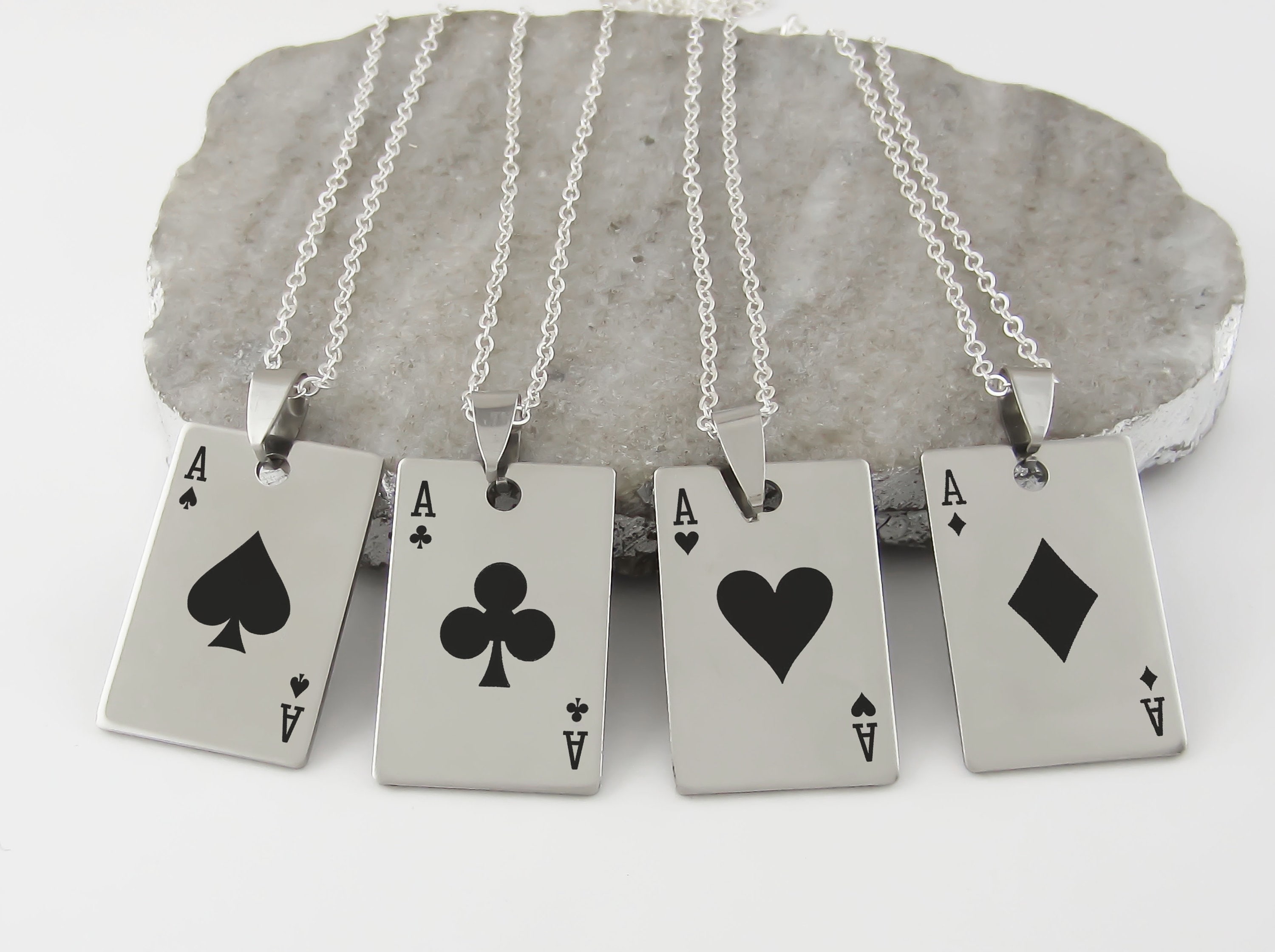 Heart Spades Diamond Clubs Necklace - Etsy