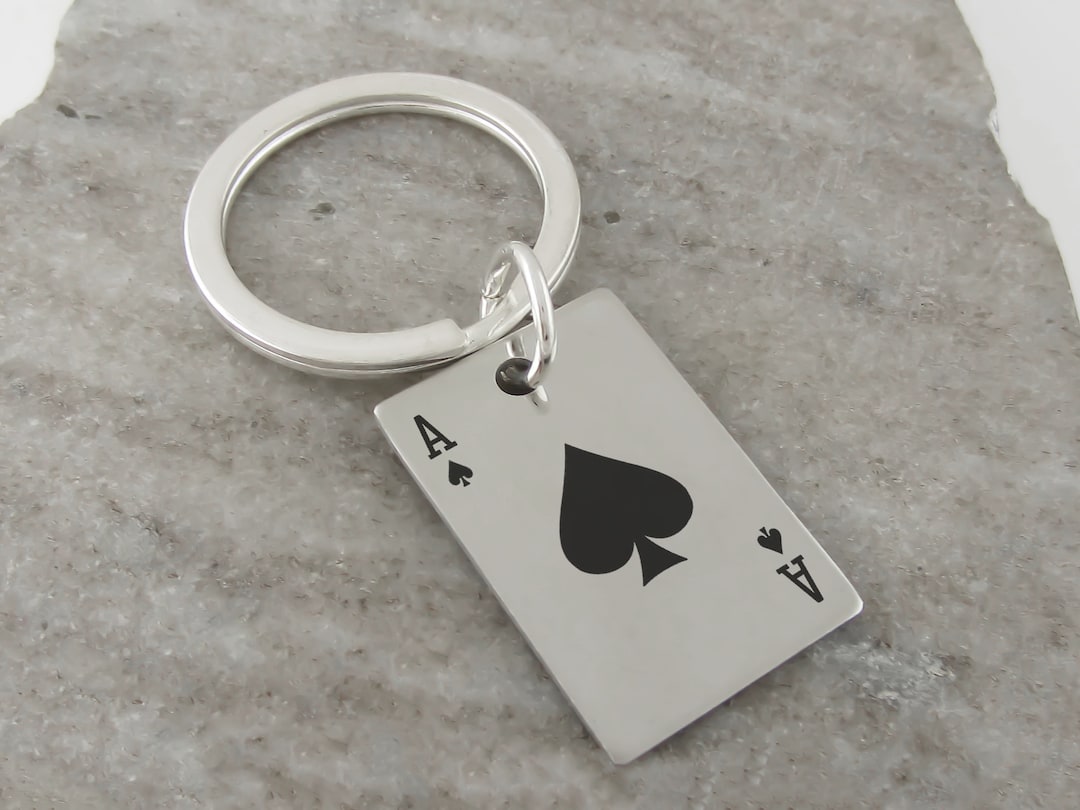 Ace of Spades Dice $100 Dollar Bill Key Chain Charms Poker Holdem Keychain  Clip