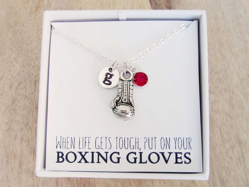 Boxing Glove Necklace Silver Boxing Gift Personalized Etsy