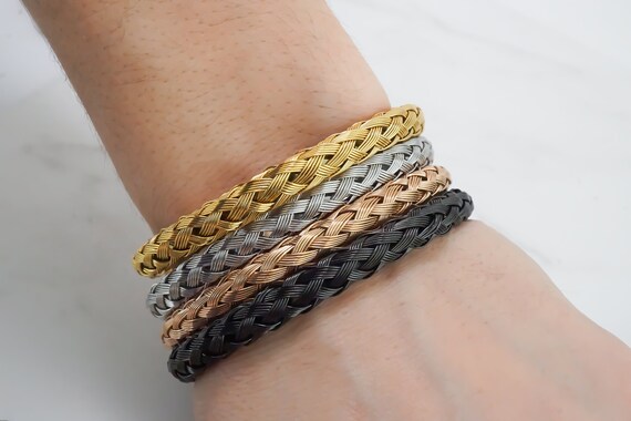 Braided cheap metal bracelet
