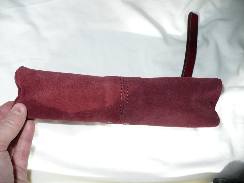 Patricia Nash maroon suede coin purse Italian leather handbag small organize 9x4 leather bag women clutch leather pull zipper closure pouch