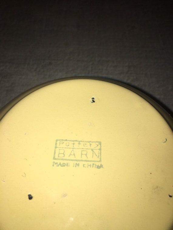 Home Living Yellow And Blue Pottery Barn Enamel Bowl Vintage