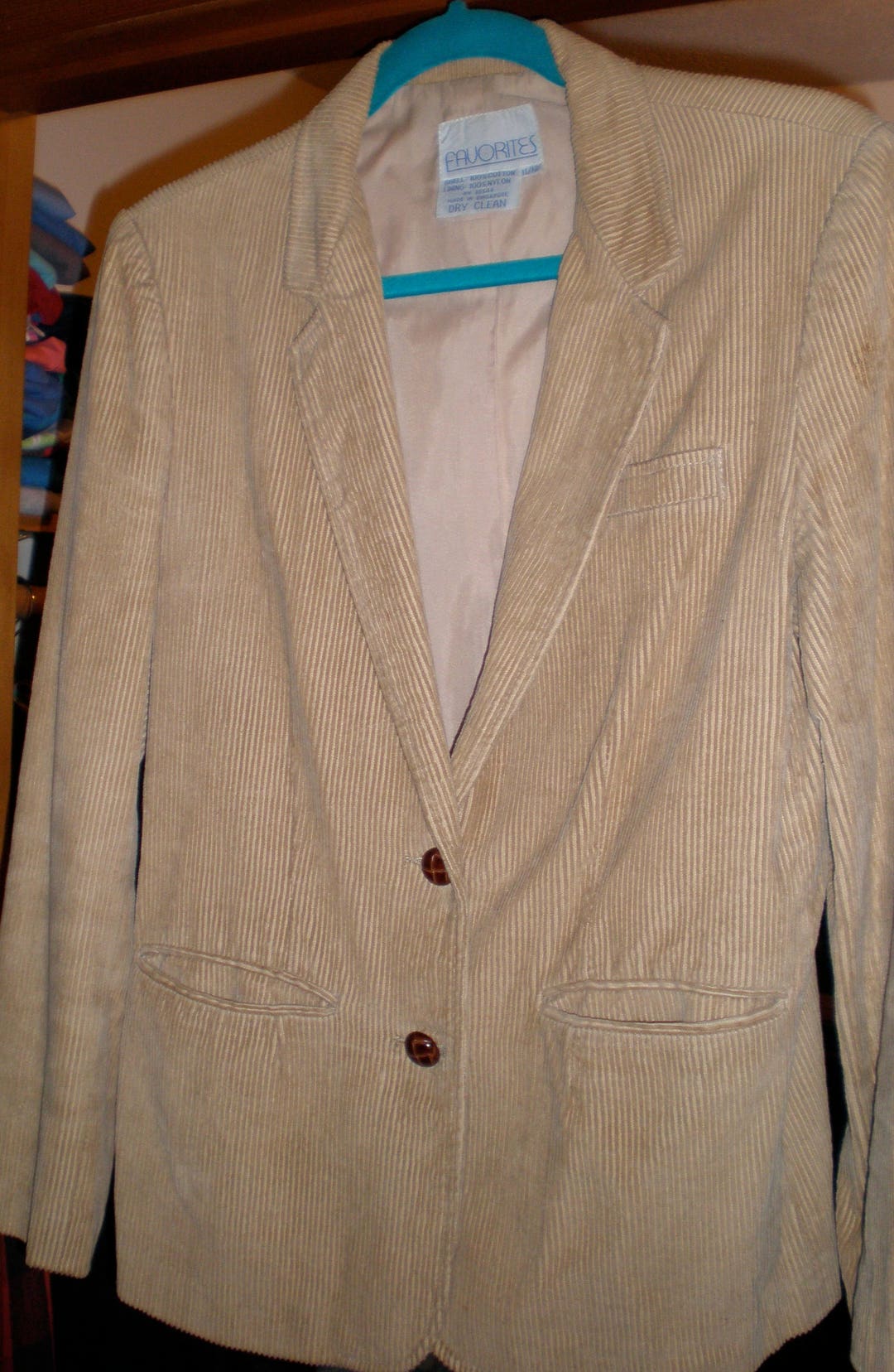 Small 1970s Brown Corduroy Blazer Casual Boho Hippie Jacket