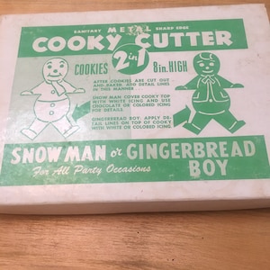 2 in 1 Metal Gingerbread or Snowman cookie cutter 8 inch party occasion Christmas cookie fun for kids icing 2 way baking sugar rollout Dough