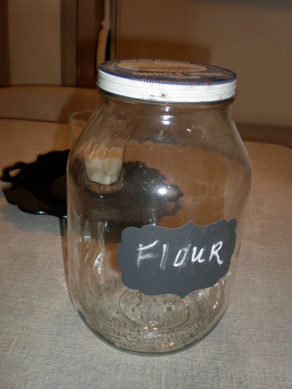Vintage Farmhouse Mayonaise Jar Flour Storage Glass Jar Etsy