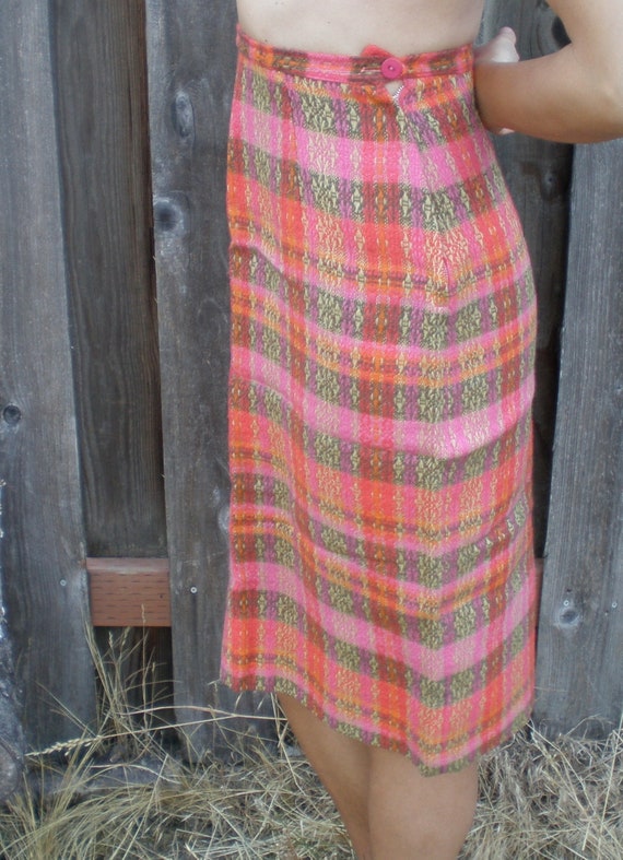 Womens Polyester Cotton Woven Plaid Pink yellow G… - image 6