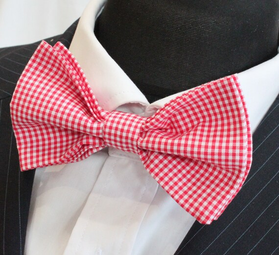 Hankie Pocket Square Handkerchief RED Gingham 2 Check Quality Cotton UK Made