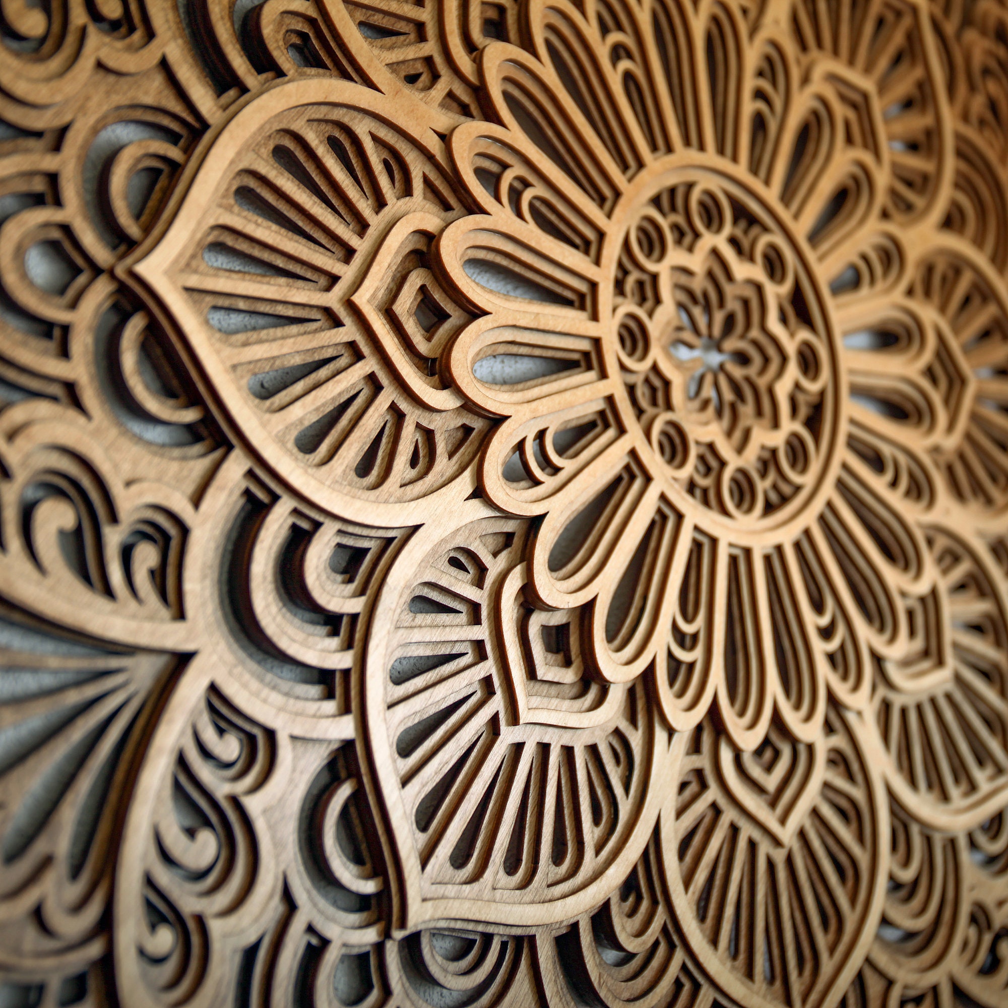 Layered Circle Wood Wall Decor 3d Spiritual Room Wall Art Etsy