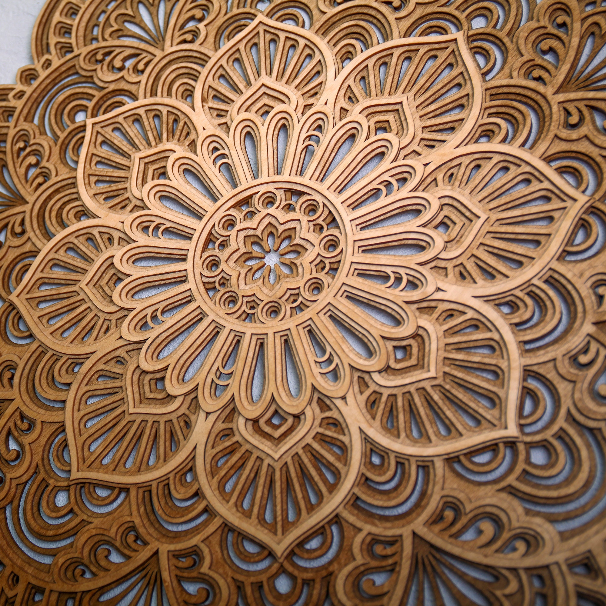 Layered Wood Wall Art Room Wall Art Mandala Ethnic Decor Etsy