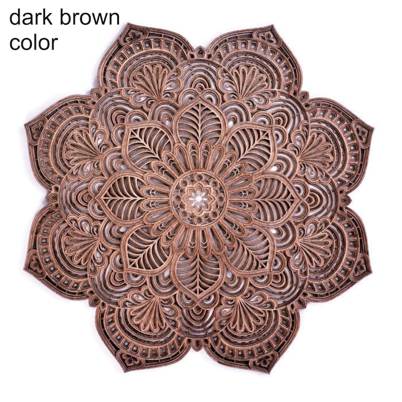 Mandala Wood 3d Wall Decor Carved Yoga Wooden Zentangle Etsy