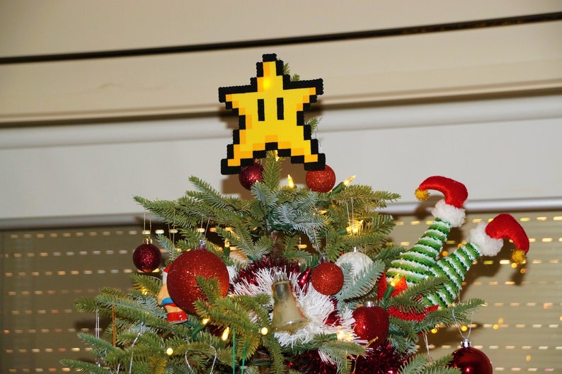 Mario Superstar Christmas Tree Topper 8bit Nintendo Etsy Australia