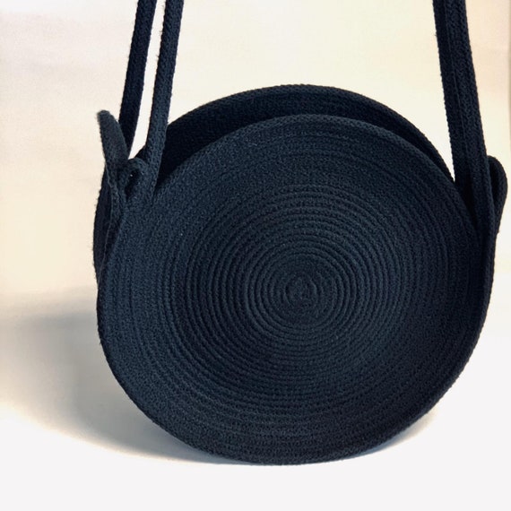 Handmade Rope Bag, handbag, over the shoulder, gift, black rope purse
