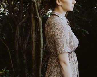 Green floral 50s dress