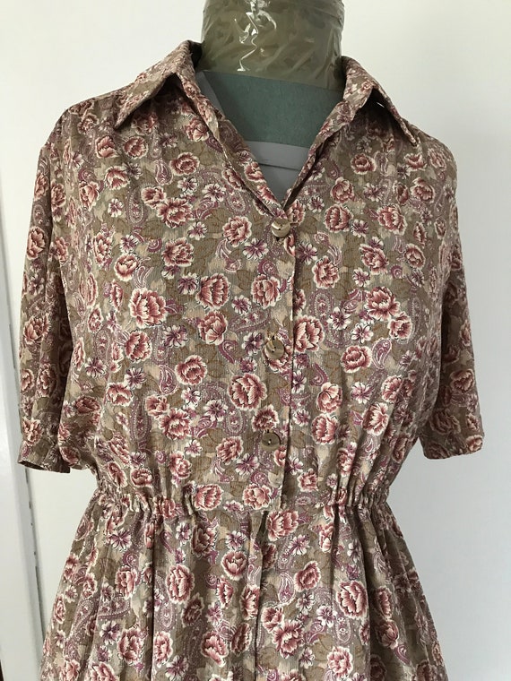 Green floral 50s dress