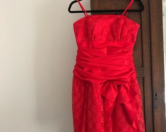 Heartthrob 80s vintage red party dress