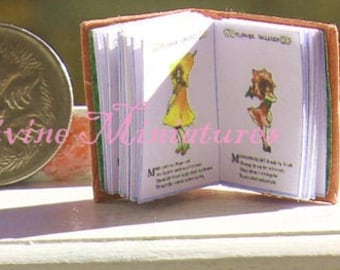 Flower Children Miniature Book, 1:12 Scale Dollhouse Miniature, Dollhouse Book, Old Book, Flower Book, Book Lover Gift, AU SHIPPING